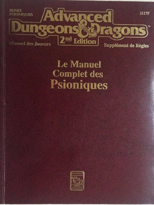 ADVANCED D&D 2ÈME EDITION LE MANUEL COMPLET DES PSIONIQUES (FR)