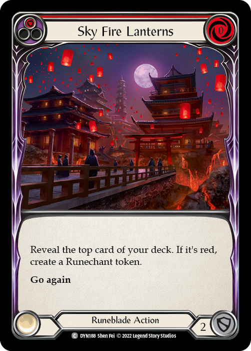 Sky Fire Lanterns (Red) [DYN188] (Dynasty)  Rainbow Foil