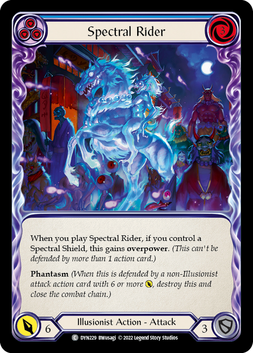 Spectral Rider (Blue) [DYN229] (Dynasty)  Rainbow Foil