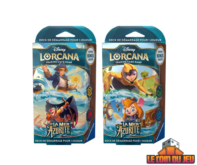 Disney Lorcana Mer Azurite Deck de Démarrage Ensemble de 2 (FR)