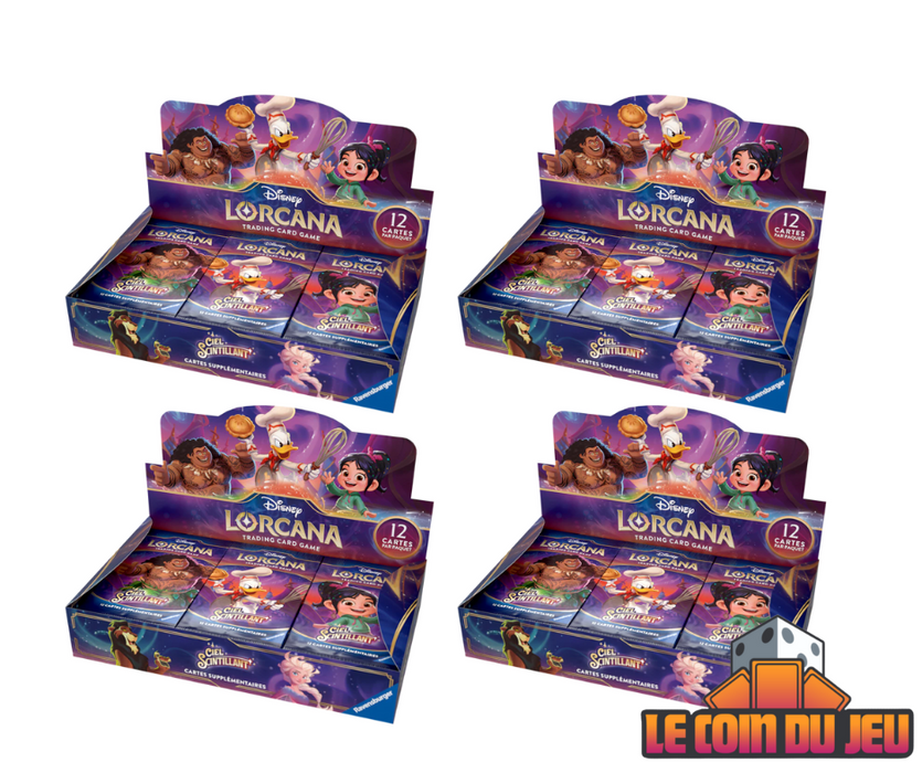 Lorcana Ciel Scintillant Booster Box Ensemble de 4 (FRENCH)