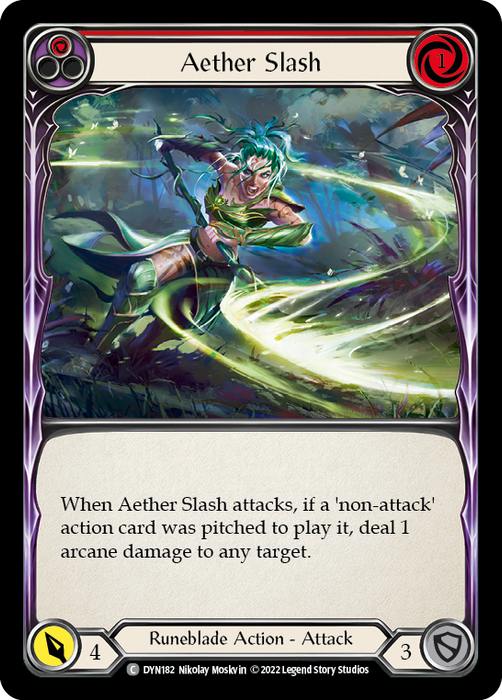 Aether Slash (Red) [DYN182] (Dynasty)  Rainbow Foil