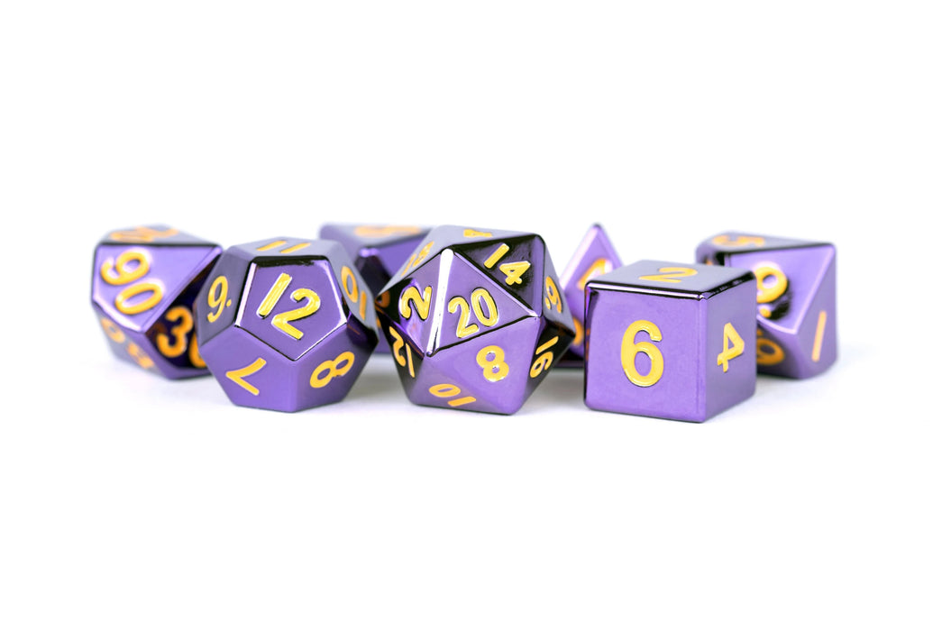 METAL 7 DICE SET PURPLE 16MM