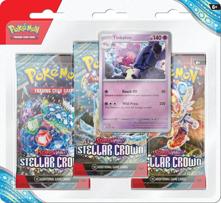 Pokemon SV7 Stellar Crown 3PK Blister Tinkaton (2024-09-09)