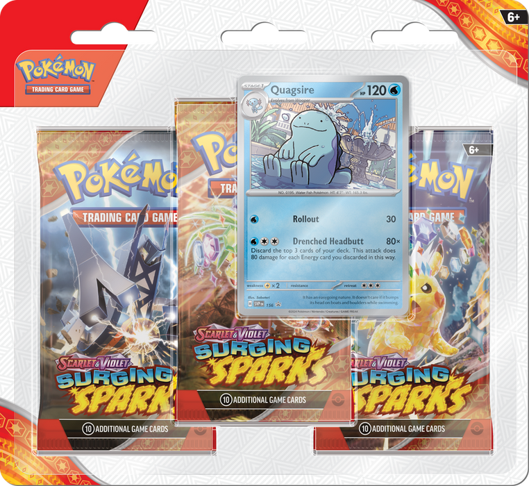 Pokemon SV8 Surging Sparks 3PK Blister Quagsire (2024-11-04)