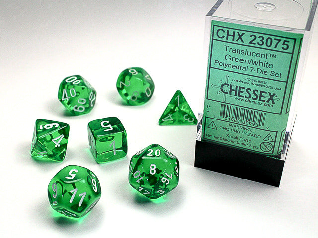 TRANSLUCENT 7-DIE SET GREEN/WHITE