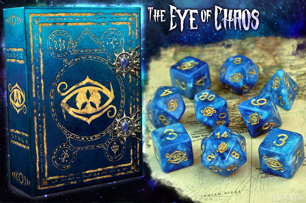 ELDER DICE EYE OF CHAOS NEBULA LAPIS LAZULI/GOLD SET