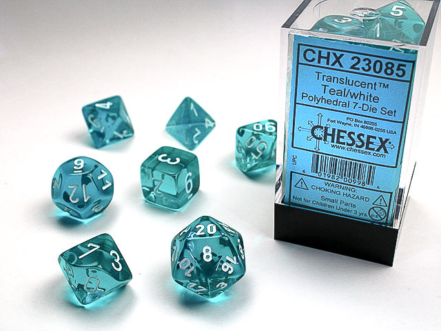 TRANSLUCENT 7-DIE SET TEAL/WHITE