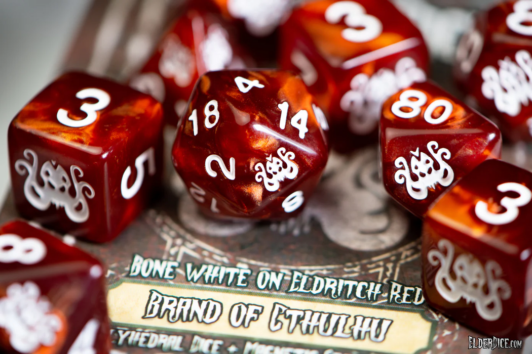 ELDER DICE BRAND OF CTHULHU BONE WHITE SET