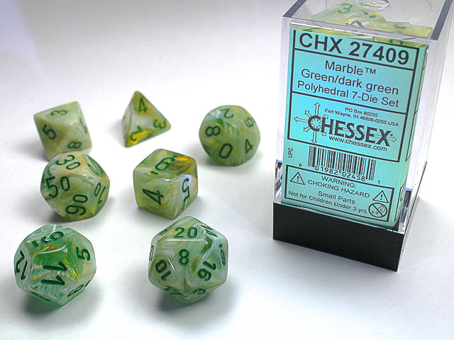 MARBLE 7-DIE SET GREEN/DARK GREEN