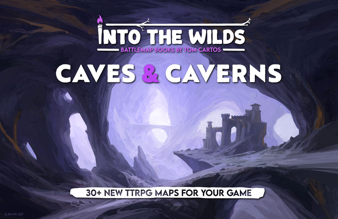 Into the Wilds Battlemap Books: Caves and Caverns