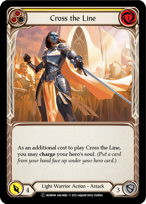 Cross the Line (Yellow) [U-MON046-RF] (Monarch Unlimited)  Unlimited Rainbow Foil