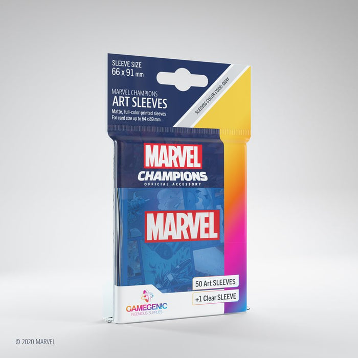 Sleeves: Marvel Champions Marvel Logo Blue (50)