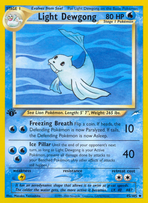 Light Dewgong (45/105) [Neo Destiny 1st Edition]