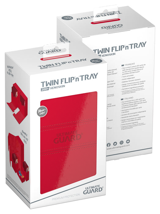 UG TWIN FLIP N TRAY DECK CASE MONOCOLOR RED 200+