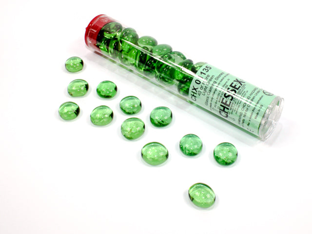 GLASS STONES LIGHT GREEN QTY 40+ 5.5" TUBE