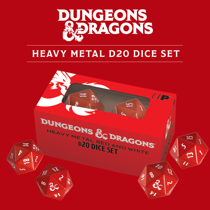 UP DICE HEAVY METAL DND D20 RED/WHITE